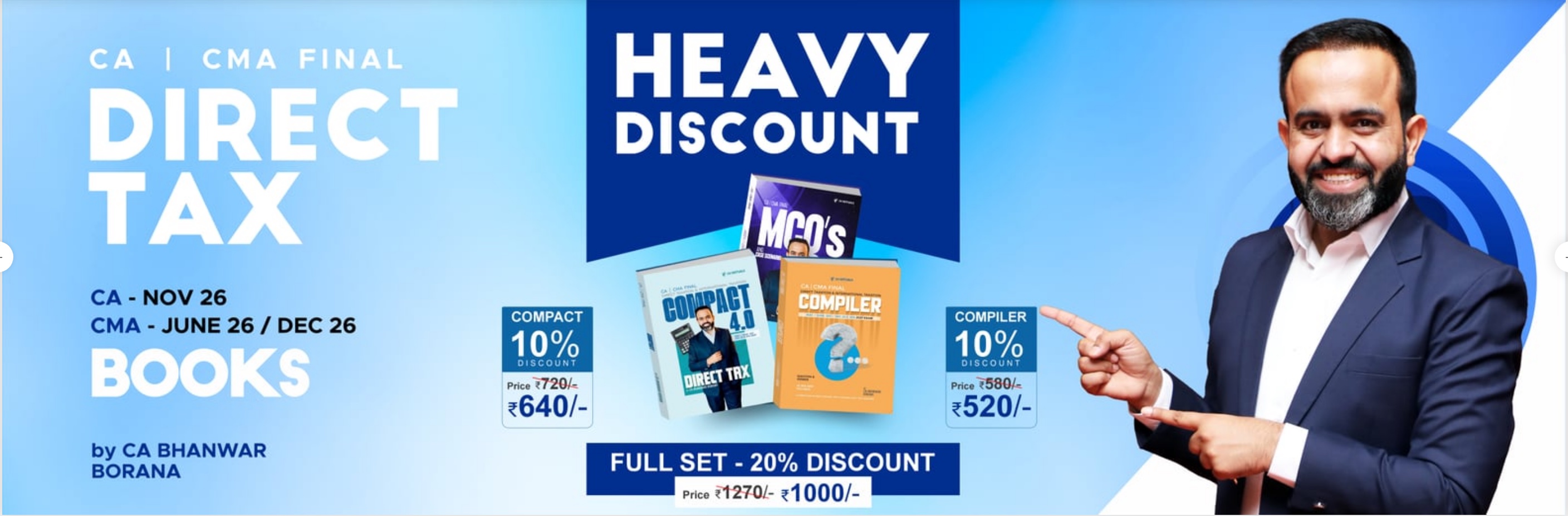 CA / CMA Final Direct Tax books by CA Bhanwar Borana, full set at 20% discount