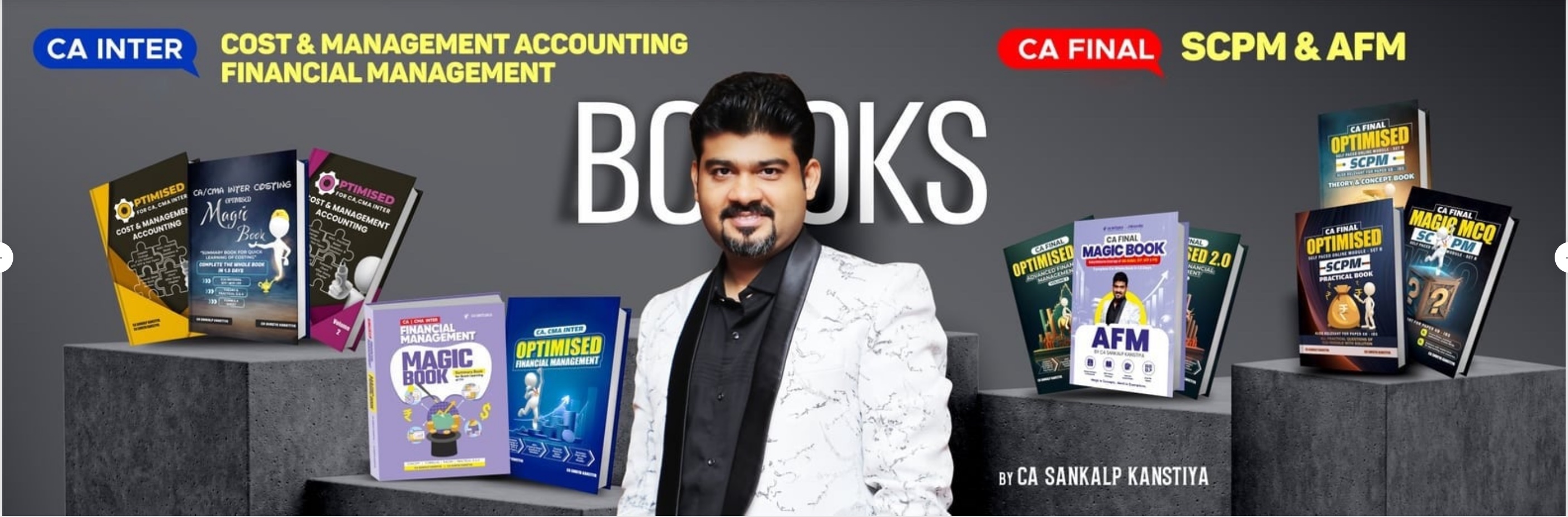 CA Inter Costing and FM, CA Final SCPM and AFM books by CA Sankalp Kanstiya